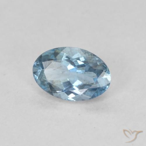 Aguamarina Azul Cielo natural de 0.42 ct, Ovalada, VS