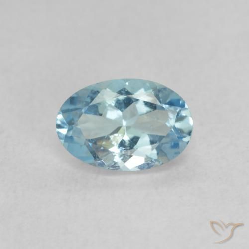 0.44ct Natural Azul agua claro Aguamarina, Ovalada, VS