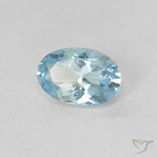 Aguamarina Azul agua claro natural de 0.44 ct, Ovalada, VS