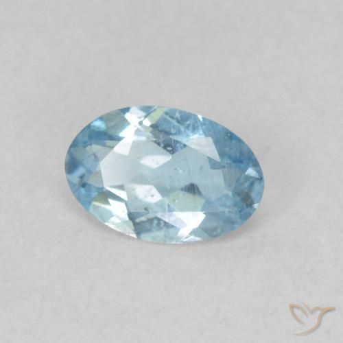 Aguamarina Azul Cielo natural de 0.37 ct, Corte Óvalo, VS-SI