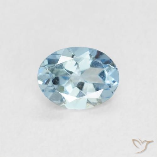 0.29ct Natural Azul claro Aguamarina, Ovalada, VVS-VS