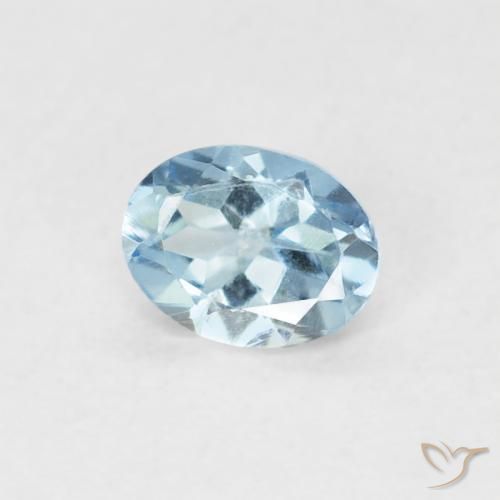 Aguamarina Azul claro natural de 0.29 ct, Corte Óvalo, VVS-VS
