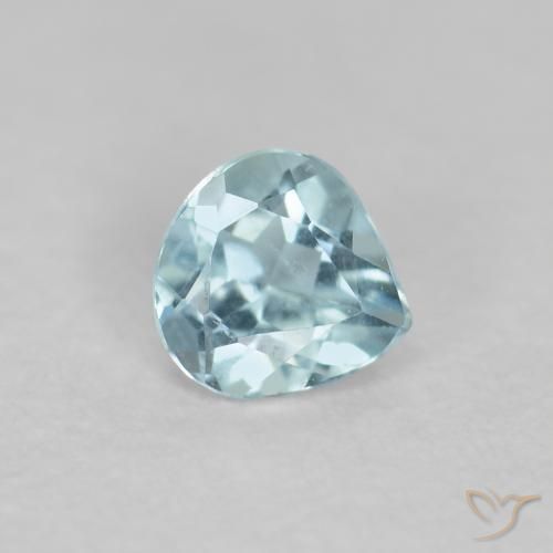 Aguamarina Verde-azul claro natural de 0.21 ct, En forma de pera, VS