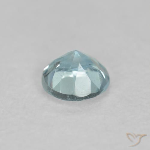 Aguamarina Verde-azul claro natural de 0.17 ct, Redondo, VS