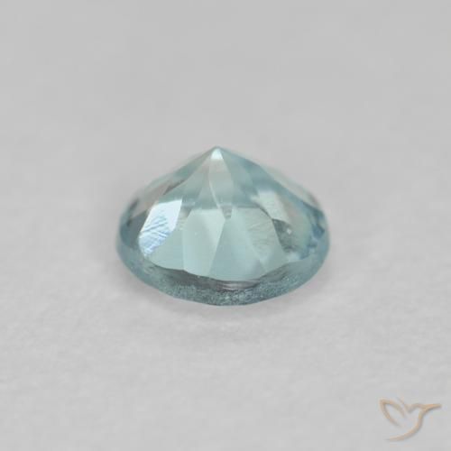 Aguamarina Verde-azul claro natural de 0.22 ct, Redondo, VS