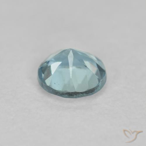 Aguamarina Verde-azul claro natural de 0.24 ct, Redondo, VS