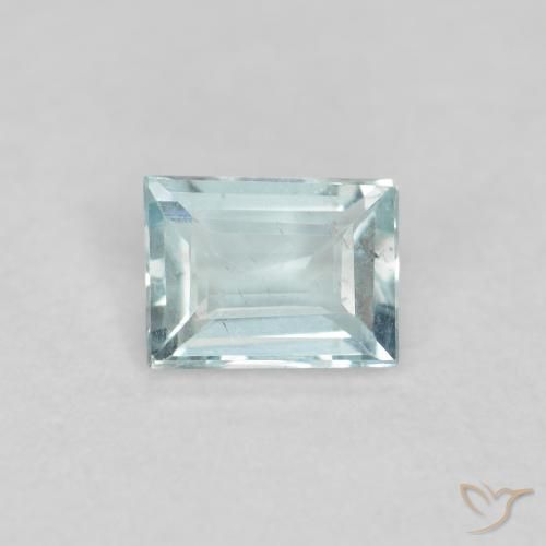 0.18ct Natural Verde-azul claro Aguamarina, Corte Baguette, VS