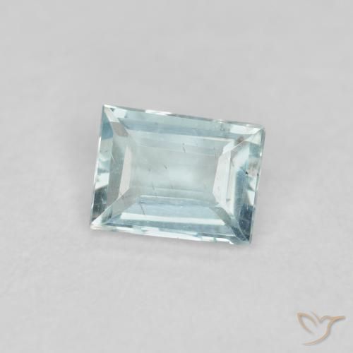 Aguamarina Verde-azul claro natural de 0.18 ct, Corte Baguette, VS