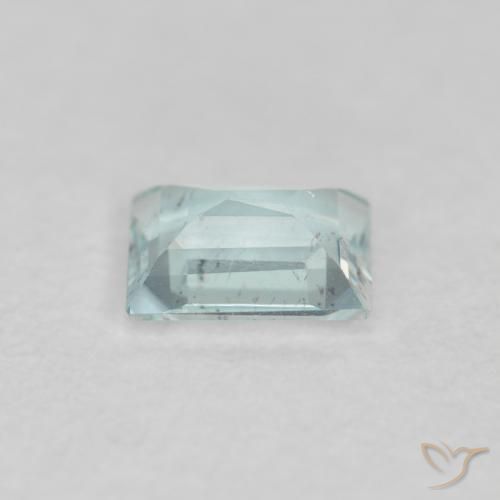 Aguamarina Verde-azul claro natural de 0.18 ct, Corte Baguette, VS
