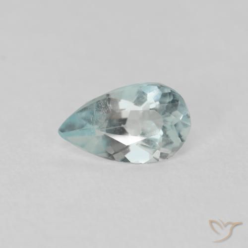 Aguamarina verde-azul claro natural de 0,23 ct, en forma de pera, VS