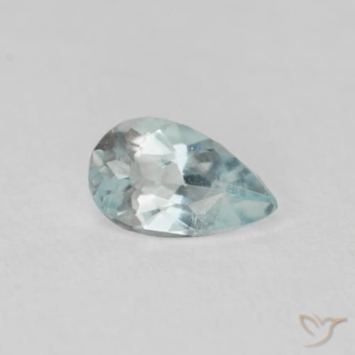 Aguamarina verde-azul claro natural de 0,23 ct, en forma de pera, VS
