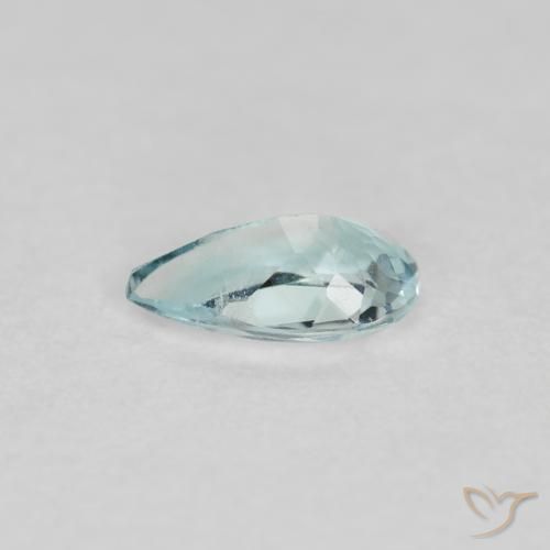 Aguamarina verde-azul claro natural de 0,23 ct, en forma de pera, VS