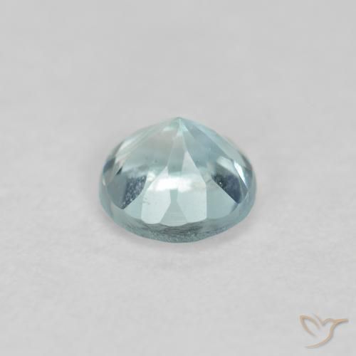 Aguamarina Verde-azul claro natural de 0.23 ct, Redondo, VS
