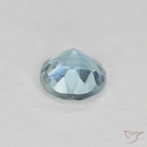 Aguamarina Verde-azul claro natural de 0.28 ct, Redondo, VS
