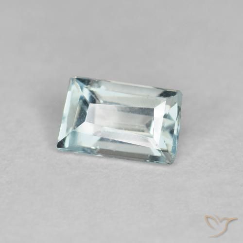 Aguamarina Azul agua claro natural de 0.33 ct, Corte Baguette, VVS-VS