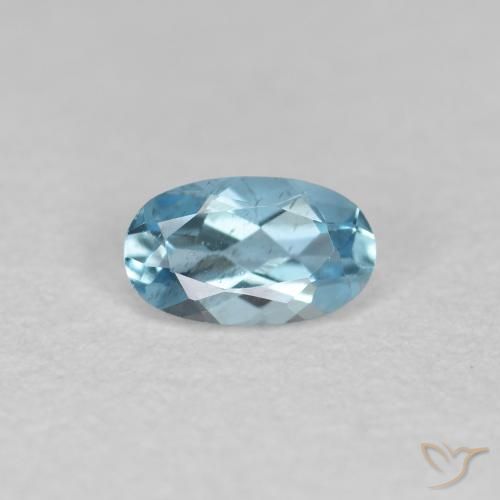 0.23ct Natural Azul medio Aguamarina, Ovalada, VVS-VS