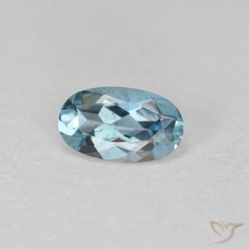 Aguamarina Azul medio natural de 0.23 ct, Ovalada, VVS-VS
