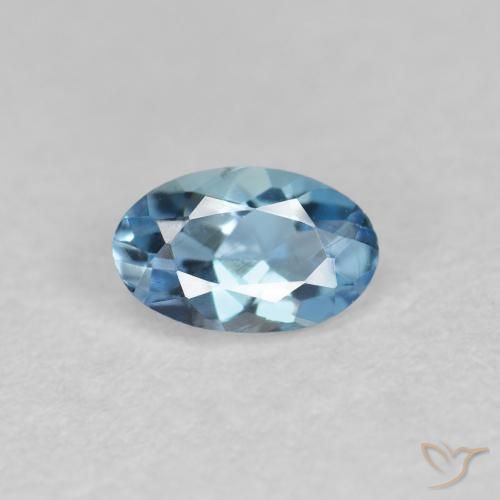 Aguamarina azul natural de 0,17 ct, corte óvalo, VVS-VS