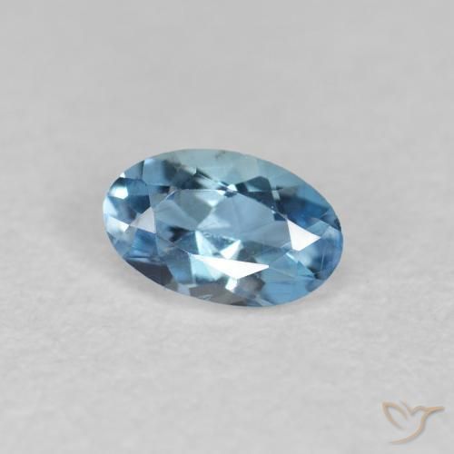 Aguamarina azul natural de 0,17 ct, corte óvalo, VVS-VS