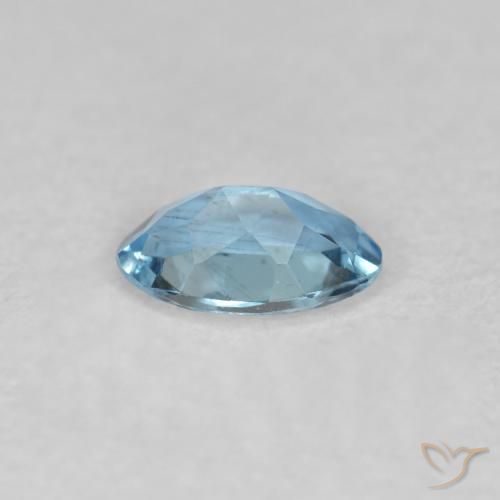 Aguamarina azul natural de 0,17 ct, corte óvalo, VVS-VS