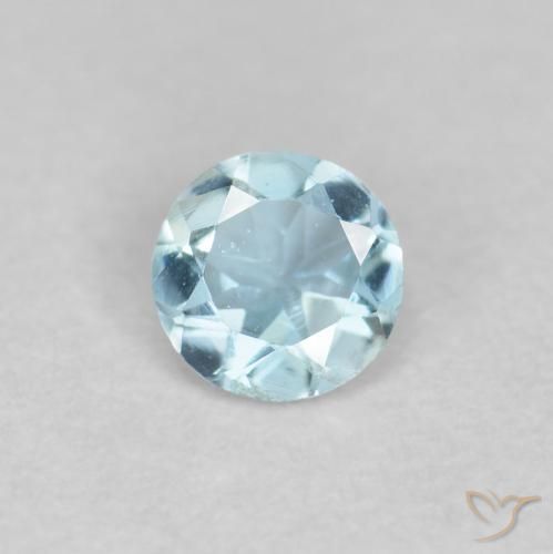 0.18ct Natural Azul Cielo Aguamarina, Redondo, VVS-VS