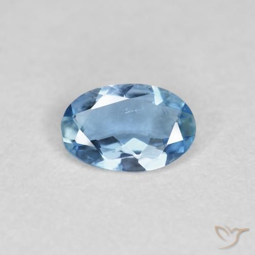 0.26ct Natural Celeste Aguamarina, Ovalada, VS