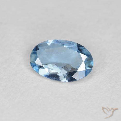 Aguamarina Celeste natural de 0.26 ct, Ovalada, VS
