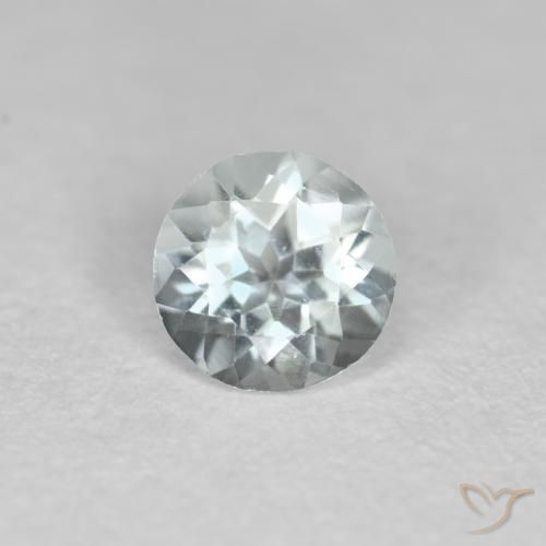 0.33ct Natural Azul agua claro Aguamarina, Redondo, VVS-VS