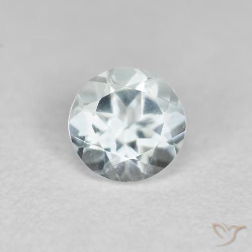 0.41ct Natural Azul pálido Aguamarina, Redondo, VVS-VS