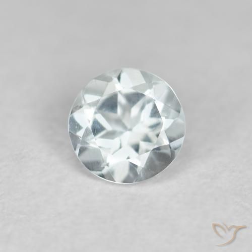 Aguamarina Azul pálido natural de 0.41 ct, Redondo, VVS-VS