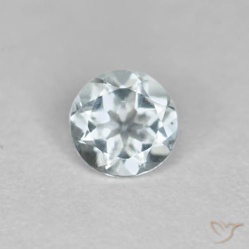 0.35ct Natural Azul verdoso claro Aguamarina, Redondo, VVS-VS