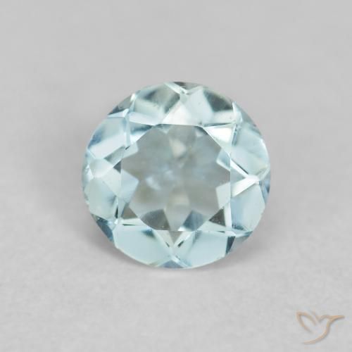 0.22ct Natural Azul claro Aguamarina, Redondo, VVS-VS