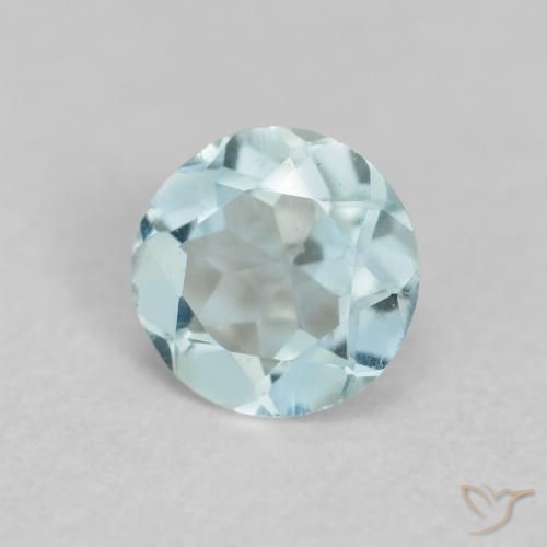Aguamarina Azul claro natural de 0.22 ct, Redondo, VVS-VS