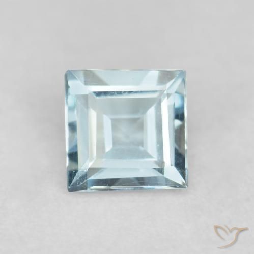 0.22ct Natural Azul claro Aguamarina, Cuadrado, VVS