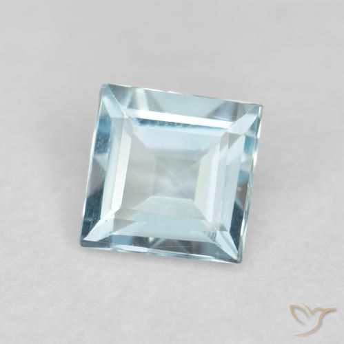 Aguamarina Azul claro natural de 0.22 ct, Cuadrado, VVS