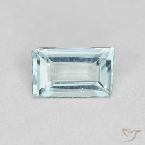 0.25ct Natural Azul claro Aguamarina, Corte Baguette, VVS
