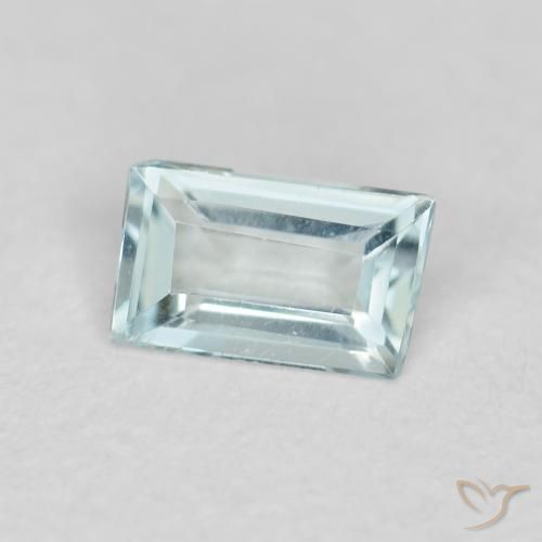 Aguamarina Azul claro natural de 0.25 ct, Corte Baguette, VVS