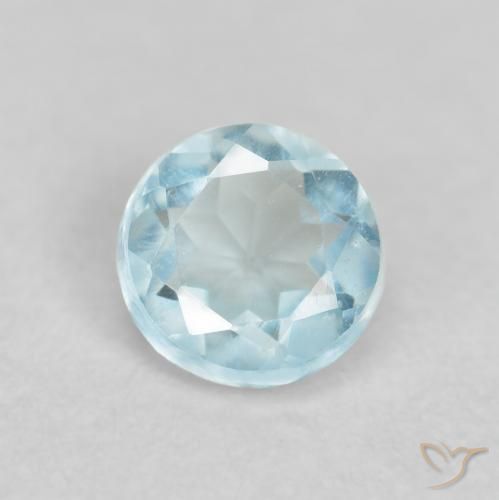 0.26ct Natural Celeste Aguamarina, Redondo, VVS