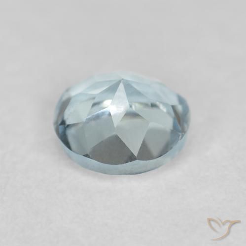 Aguamarina Celeste natural de 0.26 ct, Redondo, VVS