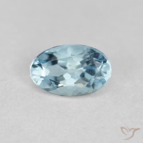 0.21ct Natural Azul verdoso Aguamarina, Ovalada, VVS