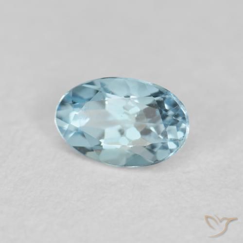 Aguamarina Azul verdoso natural de 0.21 ct, Ovalada, VVS