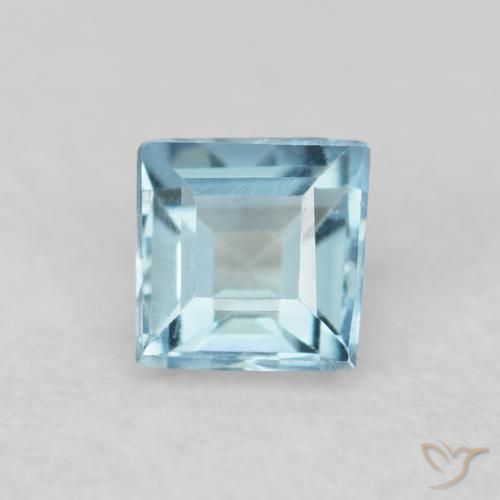 0.16ct Natural Azul agua claro Aguamarina, Cuadrado, VVS-VS