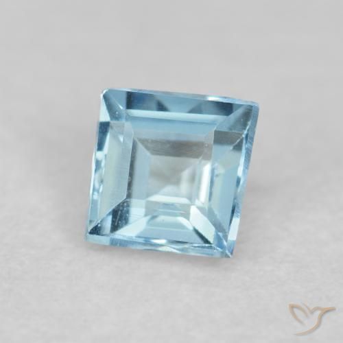 Aguamarina Azul agua claro natural de 0.16 ct, Cuadrado, VVS-VS