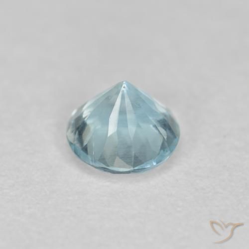 Aguamarina Celeste natural de 0.31 ct, Redondo, VS-SI