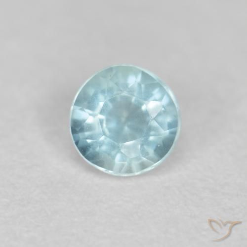 0.18ct Natural Azul claro Aguamarina, Redondo, VS-SI