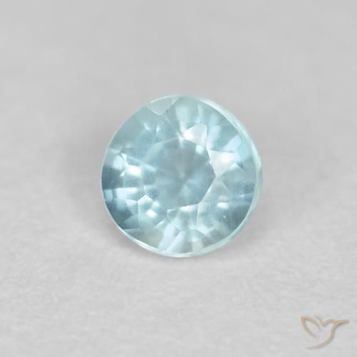 Aguamarina Azul claro natural de 0.18 ct, Redondo, VS-SI