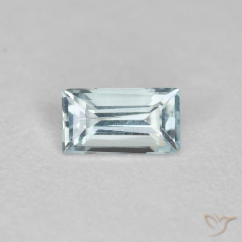 0.29ct Natural Azul verdoso claro Aguamarina, Corte Baguette, VS-SI