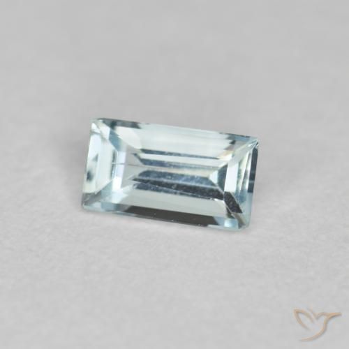 Aguamarina Azul verdoso claro natural de 0.29 ct, Corte Baguette, VS-SI