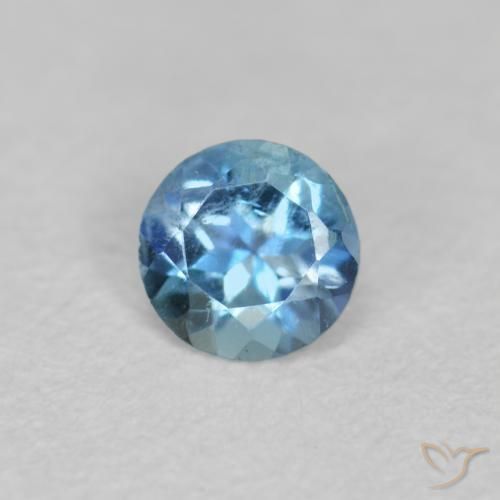 0.20ct Natural Celeste Aguamarina, Redondo, VS-SI