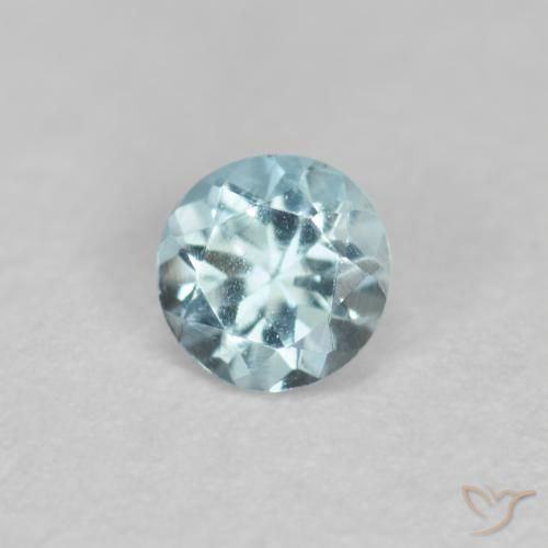 0.20ct Natural Azul claro Aguamarina, Redondo, VS-SI